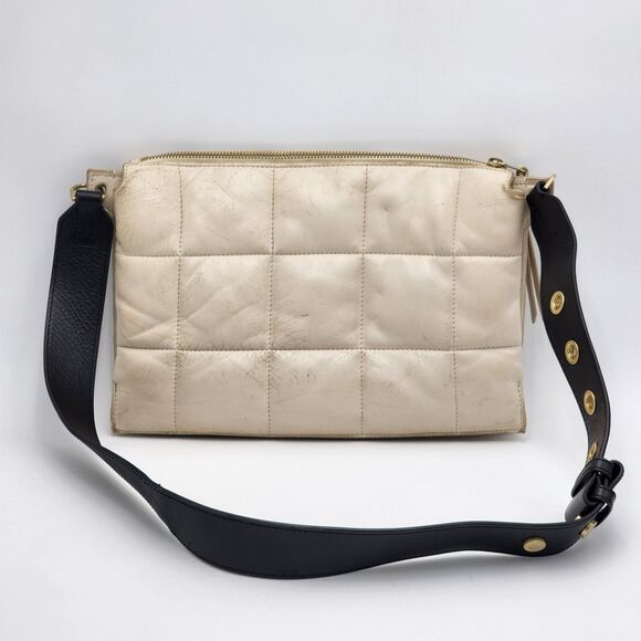 AllSaints Sheringham Quilted Leather White Shoulder Bag - Picture 4 of 15